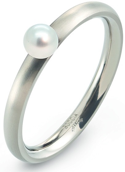 Boccia Titanium Titánový prsteň s perličkou 0145-01 53 mm
