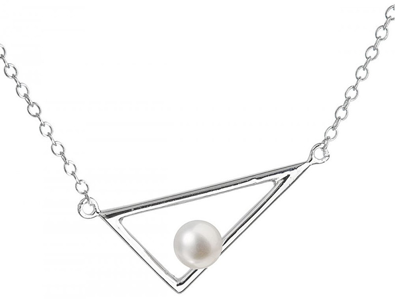 Evolution Group Strieborný náhrdelník s pravou perlou Pavona 22020.1