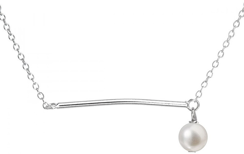 Evolution Group Strieborný náhrdelník s pravou perlou Pavona 22022.1