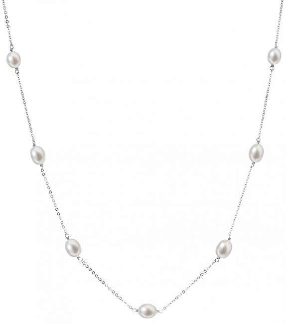Evolution Group Strieborný náhrdelník so 7 pravými perlami Pavona 22016.1