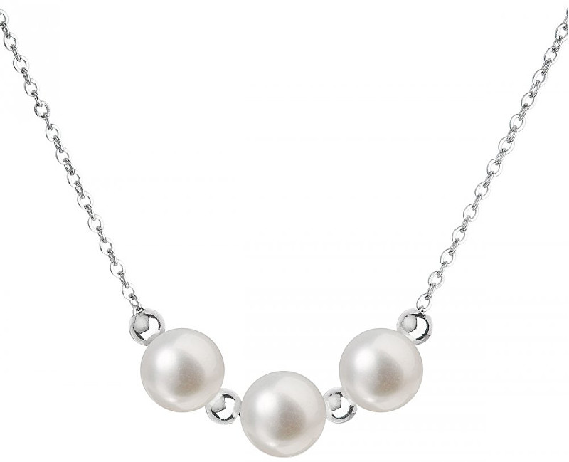 Evolution Group Strieborný náhrdelník s pravými perlami Pavona 22017.1
