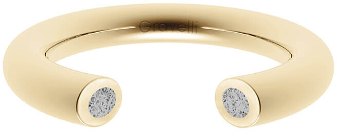 Gravelli Otvorený prsteň s betónom Open zlatá   šedá GJRWYGG107 50 mm