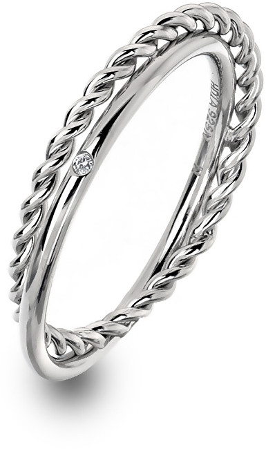 Hot Diamonds Luxusný strieborný prsteň s pravým diamantom Jasmine DR210 51 mm