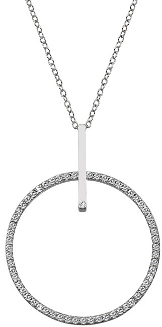 Hot Diamonds Strieborný náhrdelník s pravým diamantom Flora DP717 (retiazka, prívesok)