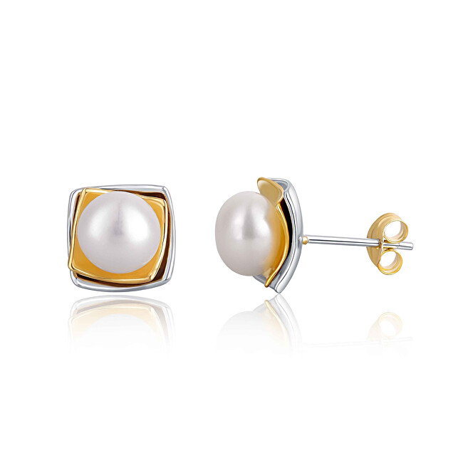 JwL Luxury Pearls Bicolor strieborné náušnice s pravou perlou JL0622
