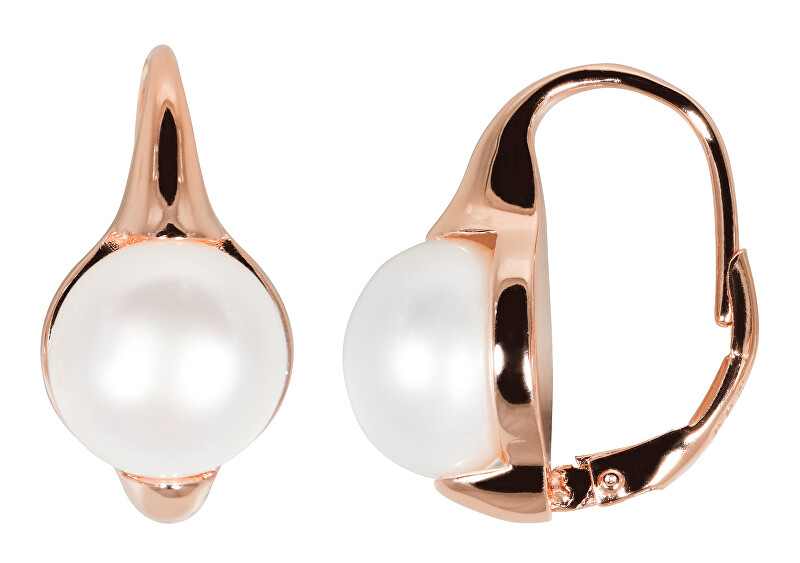 JwL Luxury Pearls Bronzové náušnice s pravými perlami JL0533