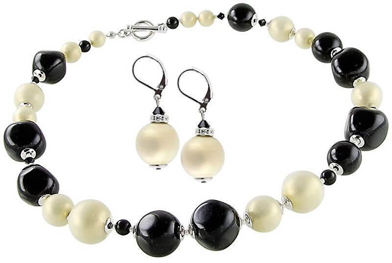 Lampglas Elegantná súprava šperkov Ultimate Beauty z perál Lampglas CQ1 (náhrdelník, náušnice)