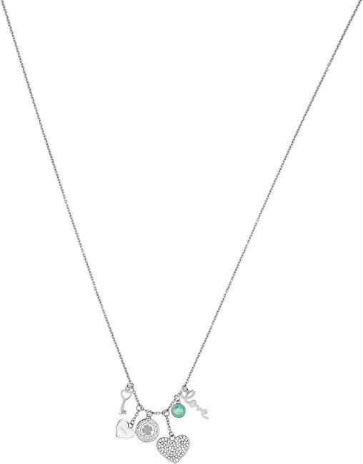 Liu.JO Oceľový náhrdelník s príveskami LJ1418