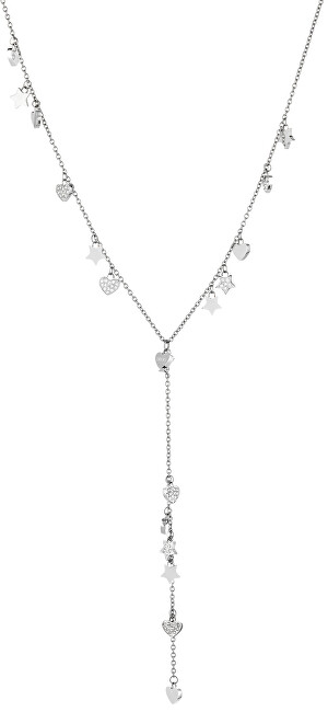 Liu.JO Oceľový náhrdelník so srdiečkami a hviezdičkami LJ1408