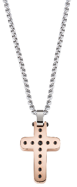Morellato Pánsky oceľový bicolor náhrdelník s krížom Cross SKR30