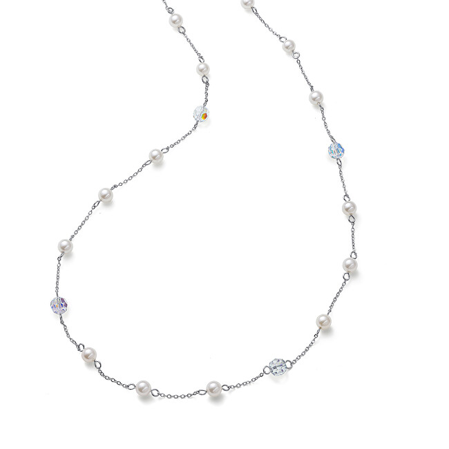 Oliver Weber Jemný oceľový náhrdelník s perličkami Away 12257