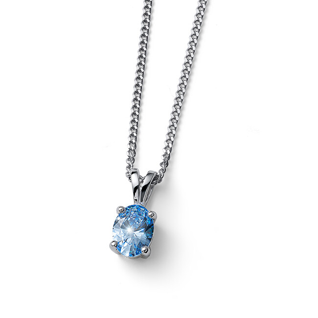 Oliver Weber Pôvabný strieborný náhrdelník Smooth 61186 BLU (retiazka, prívesok)
