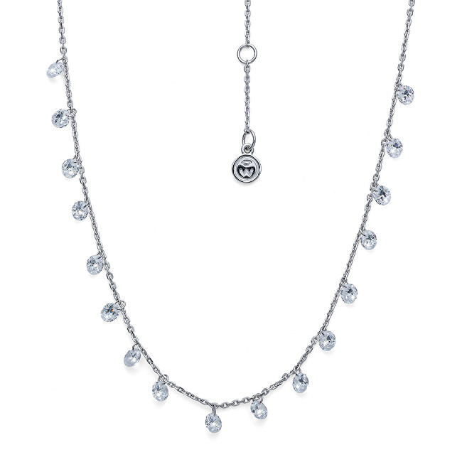 Oliver Weber Trblietavý strieborný náhrdelník s čírymi zirkónmi Benefit 61189