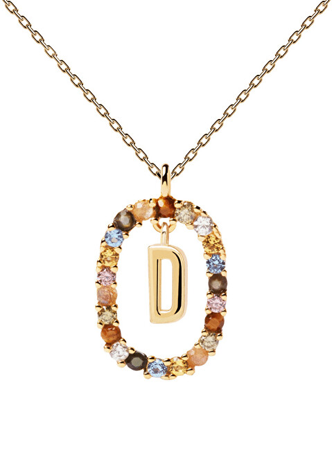 PDPAOLA Krásny pozlátený náhrdelník písmeno  D  LETTERS CO01-263-U (retiazka, prívesok)