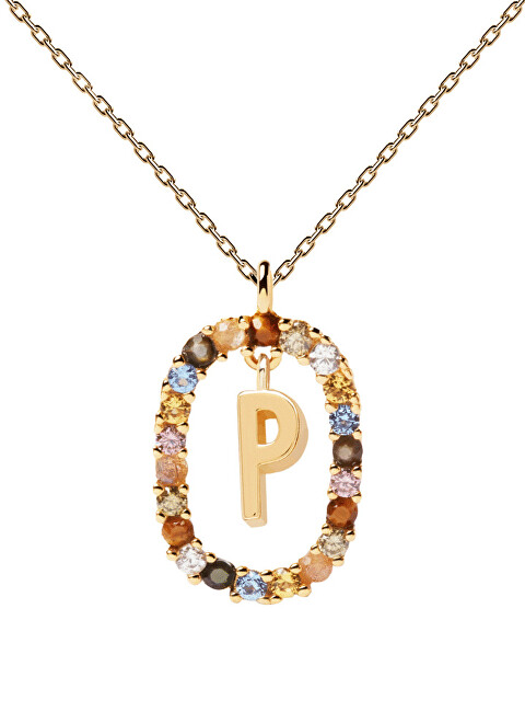 PDPAOLA Krásny pozlátený náhrdelník písmeno  P  LETTERS CO01-275-U (retiazka, prívesok)