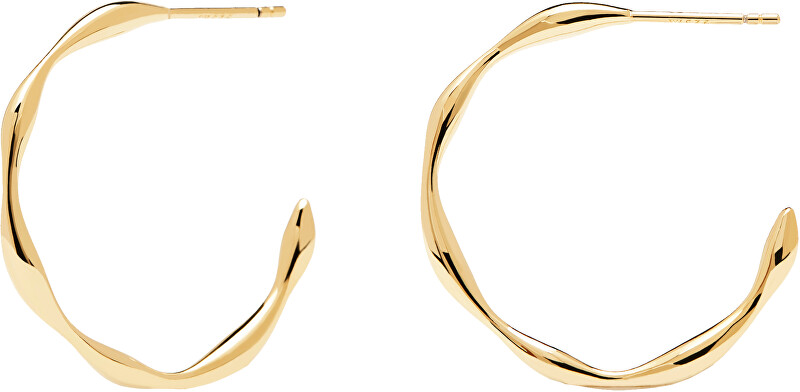 PDPAOLA Pozlátené minimalistické náušnice kruhy zo striebra VANILLA Gold AR01-306-U