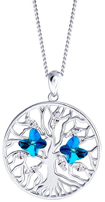 Preciosa Strieborný náhrdelník s kryštálmi Tree of Life 6072 46 (retiazka, prívesok)