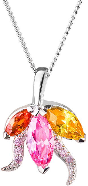 Preciosa Strieborný náhrdelník s trblietavým príveskom Delicate 5067 69