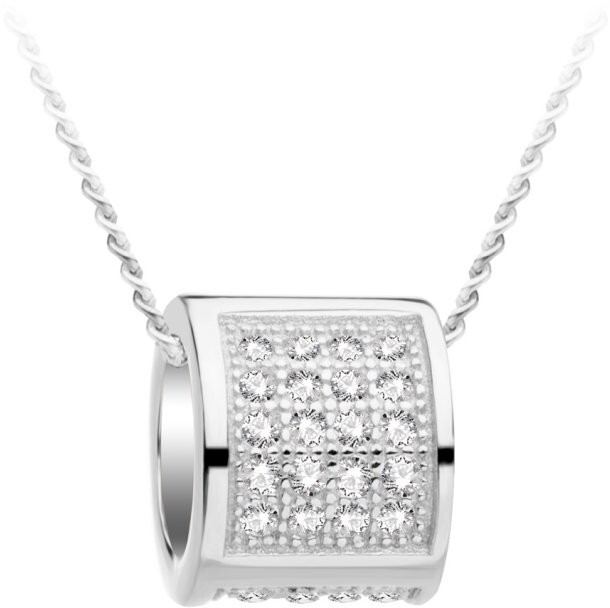 Preciosa Strieborný náhrdelník s trblietavým príveskom Globe 5888 00