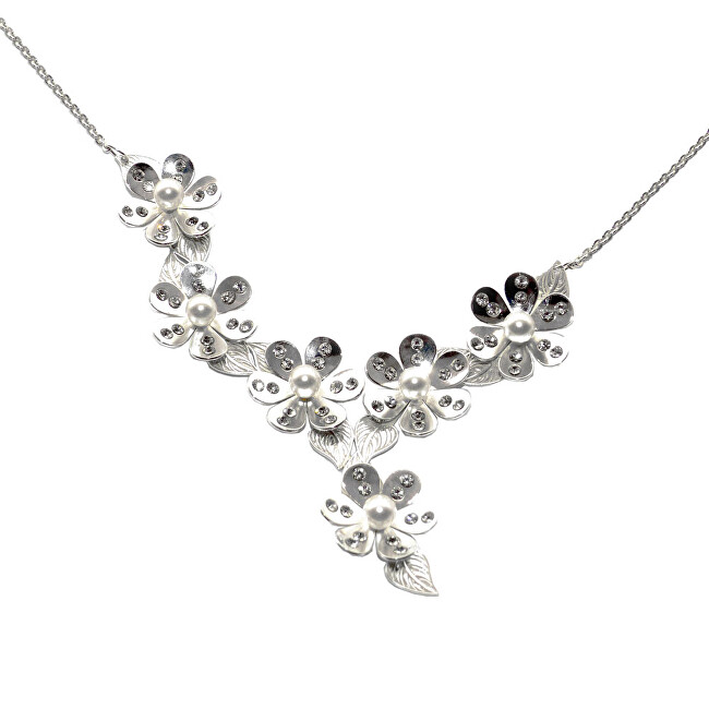 Praqia Jewellery Elegantný náhrdelník Pearl Blossom TG027_RH