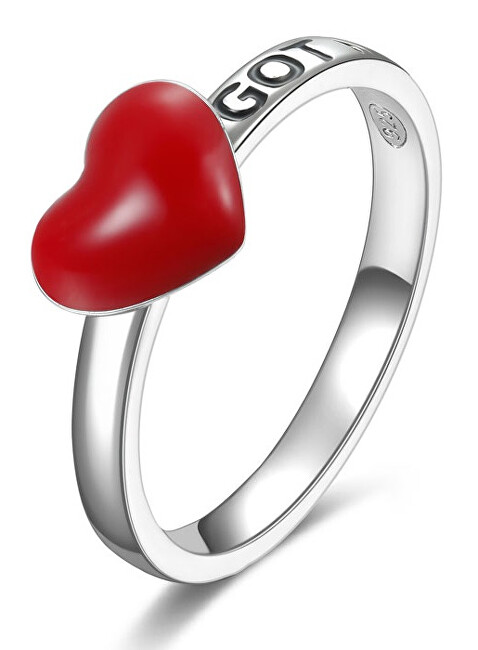 Rosato Romantický strieborný prsteň so srdiečkom Storie RZA004 52 mm