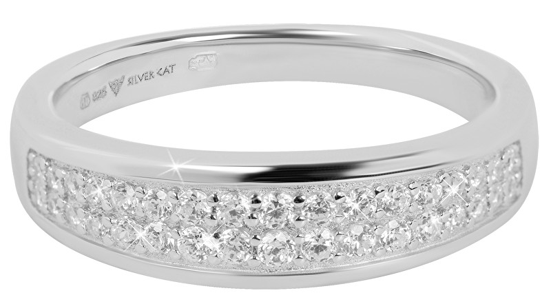 Silver Cat Krásny prsteň so zirkónmi SC269 54 mm
