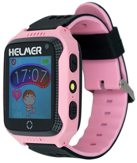 Helmer Smart dotykové hodinky s GPS lokátorom a fotoaparátom - LK 707 ružové