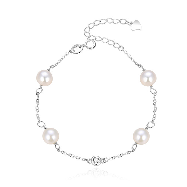 Beneto Elegantný strieborný náramok s perličkami AGB411 21P