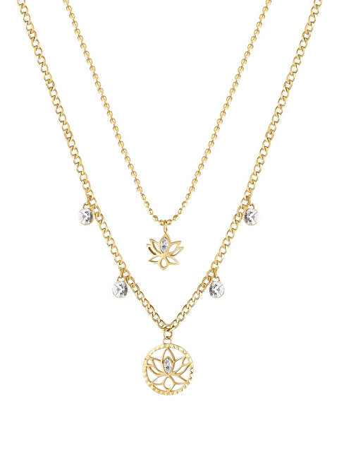 Brosway Pôvabný pozlátený náhrdelník Lotosový kvet Chakra BHKN065