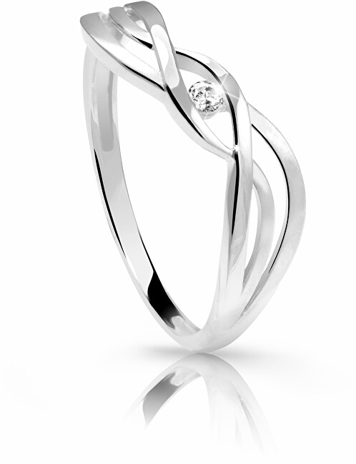 Cutie Diamonds Jemný prsteň z bieleho zlata s briliantom DZ6712-1843-00-X-2 50 mm