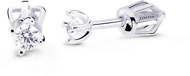 Cutie Diamonds Minimalistické kôstkové náušnice z bieleho zlata s briliantmi DZ8014-30-00-X-2