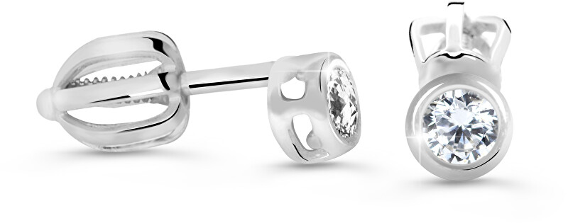 Cutie Diamonds Minimalistické kôstkové náušnice z bieleho zlata s briliantmi DZ62231-30-00-X-2