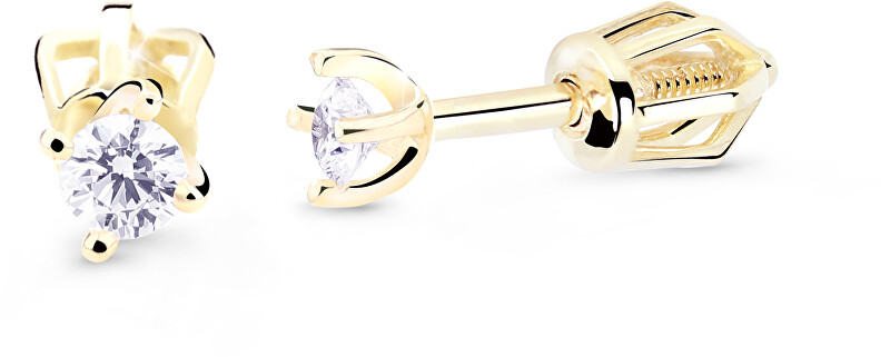 Cutie Diamonds Minimalistické kôstkové náušnice zo žltého zlata s briliantmi DZ8014-30-00-X-1