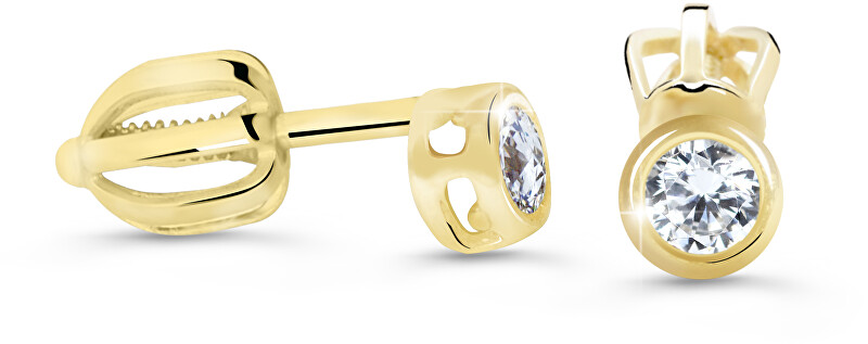 Cutie Diamonds Minimalistické kôstkové náušnice zo žltého zlata s briliantmi DZ62231-30-00-X-1