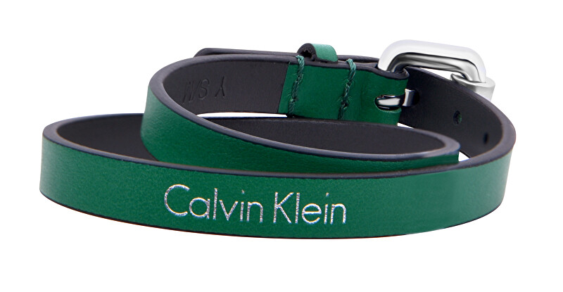 Calvin Klein Dvojitý zelený kožený náramok Adventure KJ5NGB79010 38 cm - S