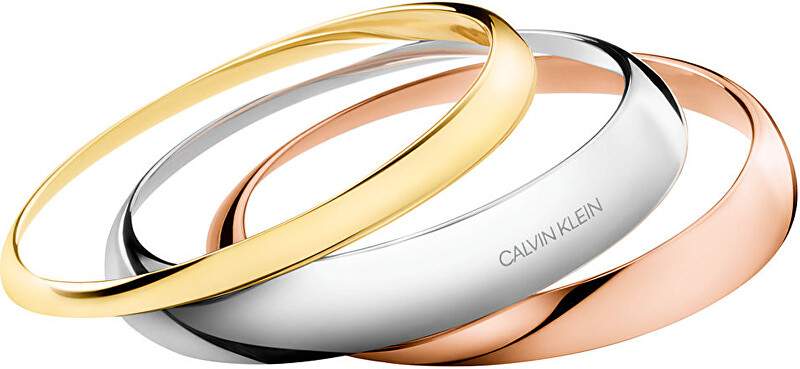 Calvin Klein Luxusná sada troch pevných náramkov Groovy KJ8QDD30010 5,8 x 4,6 cm - S