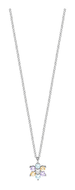 Esprit Trblietavý strieborný náhrdelník s farebnými zirkónmi ESNL01791342