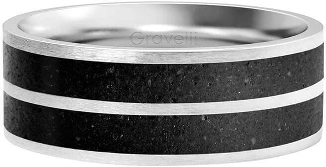 Gravelli Betónový prsteň Fusion Double line oceľová   antracitová 50 mm