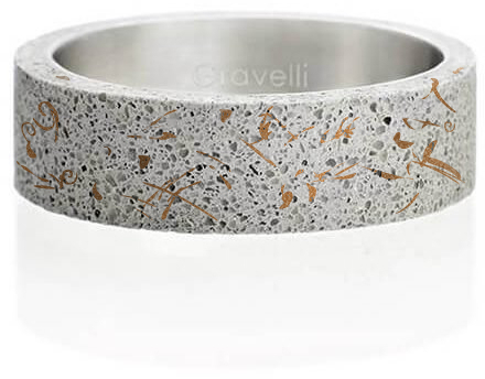 Gravelli Moderné betónový prsteň Simple Fragments Edition medená   sivá GJRUFCG001 50 mm