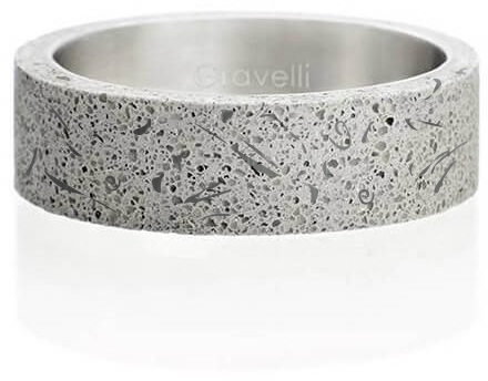 Gravelli Moderné betónový prsteň Simple Fragments Edition oceľová   sivá GJRUFSG001 56 mm