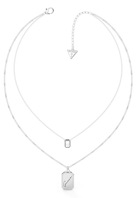 Guess Štýlový oceľový drojitý náhrdelník UBN01129