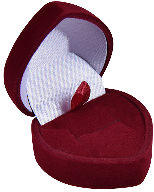 JK Box Bordó darčeková krabička na náušnice alebo prsteň Srdce F-75   A10
