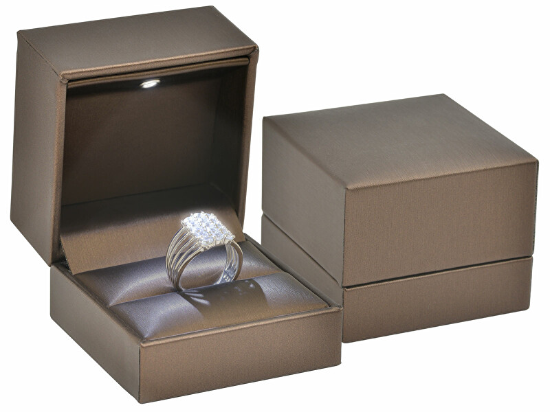 JK Box Luxusná LED osvetlená koženková krabička na prsteň ZK-2 L A21