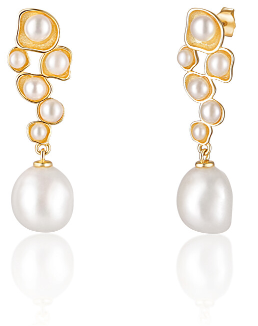 JwL Luxury Pearls Pozlátené perlové náušnice JL0655