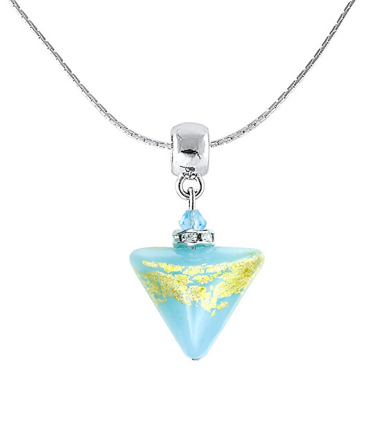 Lampglas Nápaditý náhrdelník Morning Sky Triangle s 24-karátovým zlatom v perle Lampglas NTA11