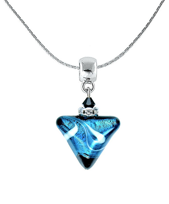 Lampglas Pôvabný náhrdelník Sea Wave Triangle s rýdzim striebrom v perle Lampglas NTA12