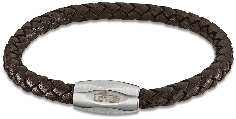 Lotus Style Tmavo hnedý kožený náramok LS2048-2   1