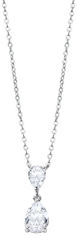 Lotus Silver Luxusný strieborný náhrdelník s čírymi kryštálmi Swarovski LP2014-1   1