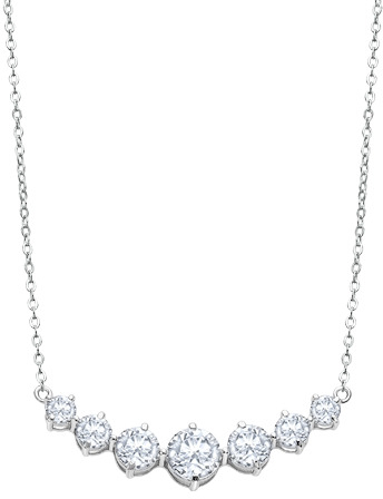 Lotus Silver Luxusný strieborný náhrdelník s čírymi kryštálmi Swarovski LP2013-1   1