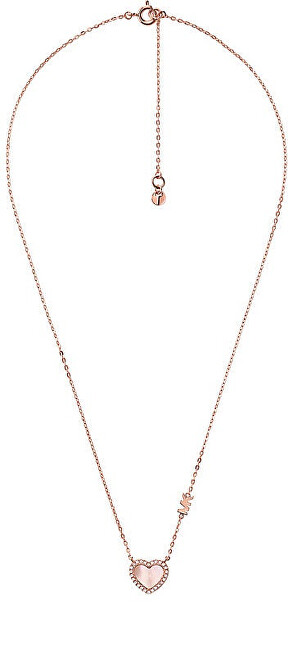 Michael Kors Romantický bronzový náhrdelník so zirkónmi a perleťou MKC1337A6791